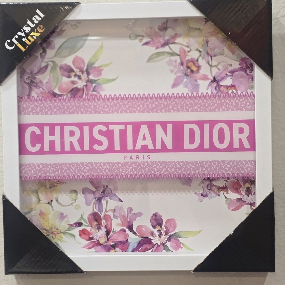 Crystal Luxe Christian Dior Paris Floral Framed Wall Decor - Picture 3 of 6